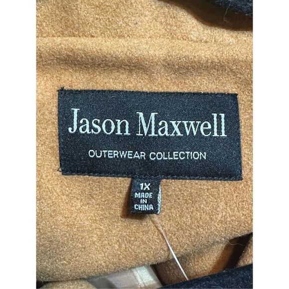 Jason Maxwell NWT size 1X Faux Wool tie coat in Camel - Picture 6 of 8